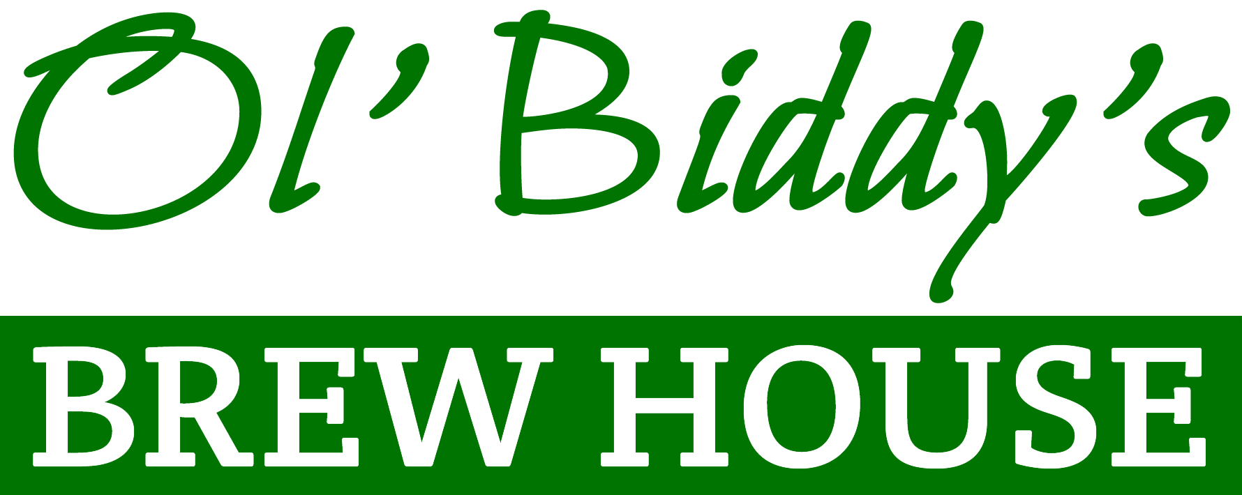 text of ol biddy brew house logo